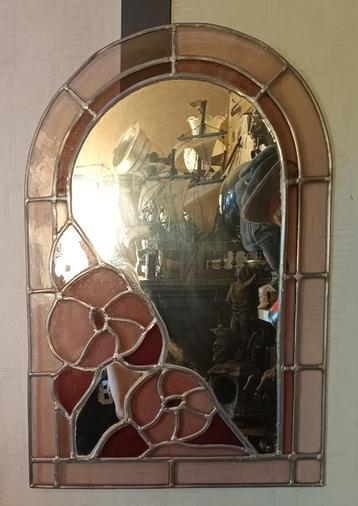 Spiegel in brandglas met lood te koop. beschikbaar voor biedingen