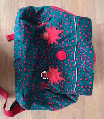 Cartable Kipling fille roze/vert avec LOUISE broder dessus, Enlèvement, Comme neuf, Vert