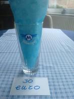 Bierglas geribd wit blauw Moortgat Breendonk - €30, Ophalen of Verzenden, Bierglas