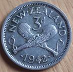 NEW ZEALAND : 3 PENCE 1942 KM 7 ZILVER, Postzegels en Munten, Munten | Oceanië, Zilver, Losse munt, Verzenden