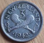 NEW ZEALAND : 3 PENCE 1942 KM 7 ZILVER, Postzegels en Munten, Zilver, Losse munt, Verzenden