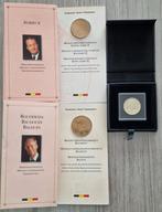 Médailles commémoratives en bronze Albert II & Boudewijn + M, Timbres & Monnaies, Monnaies | Belgique, Enlèvement ou Envoi, Bronze
