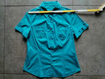 Chemise turquoise de Liberty Island, Neuf, Taille 38/40 (M), Liberty Island, Bleu