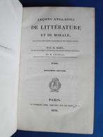 Leçons Anglaises de Littérature et de Morale par M.Noël, Antiek en Kunst, Verzenden