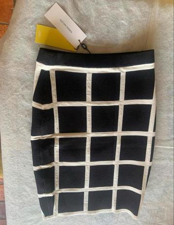 Karen Millen kort jurk rok dress XS zwart wit nieuw rokje