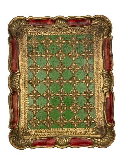 Plateau en bois florentin, Maison & Meubles, Accessoires pour la Maison | Plateaux, Utilisé, Bois, Rectangulaire, Enlèvement ou Envoi