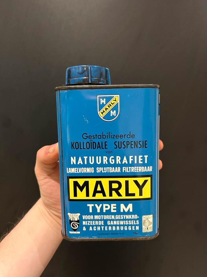 Bidon d’huile olieblik olie blik oil can vintage Marly oil, Verzamelen, Merken en Reclamevoorwerpen, Ophalen of Verzenden