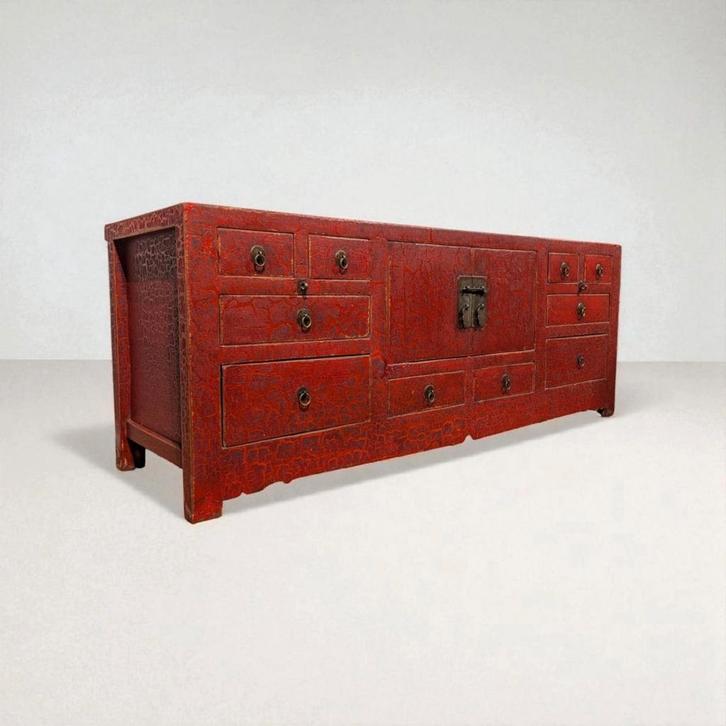 Chinees dressoir rood – tv-meubel 169 cm | FF Iets Anders, Huis en Inrichting, Kasten | Dressoirs, Zo goed als nieuw, Ophalen of Verzenden