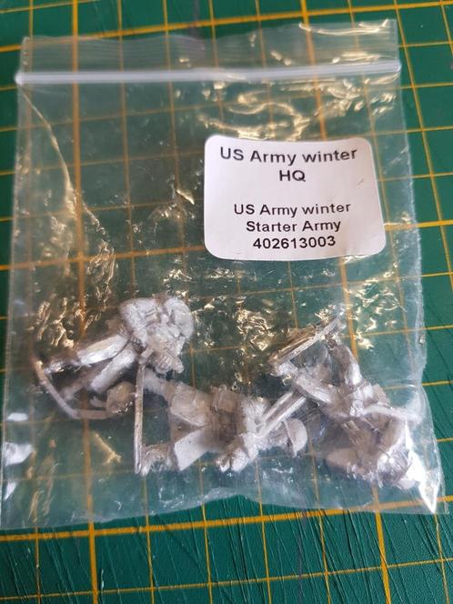 warlord bolt action US army winter HQ 3 metalen figuren, Hobby en Vrije tijd, Wargaming, Nieuw, Historisch, Figuurtje(s), Ophalen of Verzenden