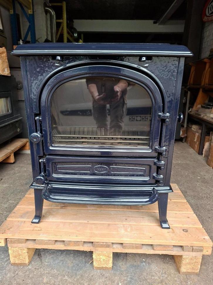 Houtkachel Saey 94 - blauw geëmailleerd - als nieuw !, Huis en Inrichting, Kachels, Zo goed als nieuw, Vrijstaand, Houtkachel