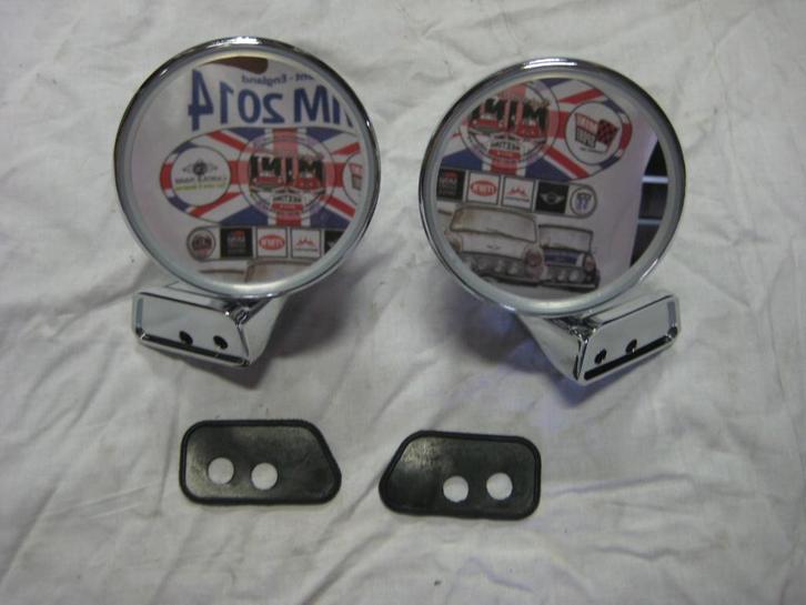 set chrome Bullet spiegels, late type fitment Mini, Auto-onderdelen, Spiegels, Mini, Rover, Austin, Nieuw, Ophalen