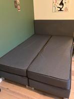 Boxspring grijs - 140 cm - twijfelaar - bed, Huis en Inrichting, Ophalen, Gebruikt, 140 cm, Twijfelaar