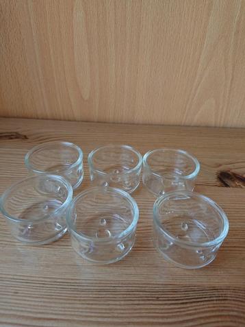 6 glazen theelicht houders beschikbaar voor biedingen