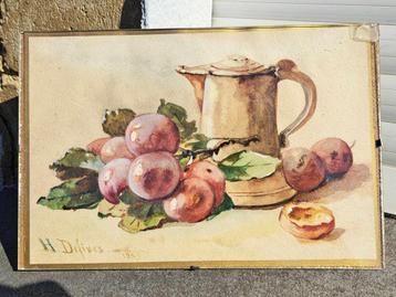 aquarelle nature morte signe h defives 1929 beschikbaar voor biedingen