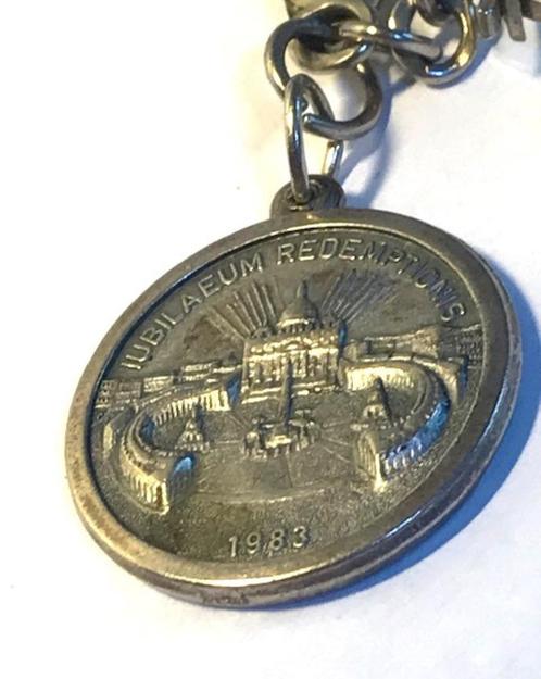 Paus Munt Johannes Paulus II medaillon 1983 Zilver😍💑🤗🎁👌, Verzamelen, Sleutelhangers, Zo goed als nieuw, Overige typen, Ophalen of Verzenden