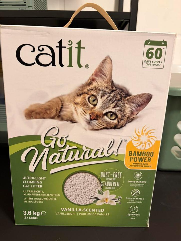 Kattenbakvulling go natural catit, Dieren en Toebehoren, Kattenbakken, Zo goed als nieuw, Gesloten, Ophalen