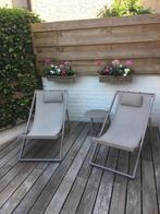2 chaises longues pliantes, Jardin & Terrasse, Comme neuf, Aluminium