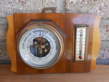 Barometer thermometer weerstation vintage 