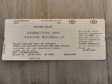 Treinbiljet Eerbetoon Boudewijn beschikbaar voor biedingen