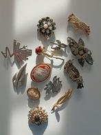 Collectie 13 broches, Handtassen en Accessoires, Broches, Gebruikt, Ophalen of Verzenden, Zilver, Zilver