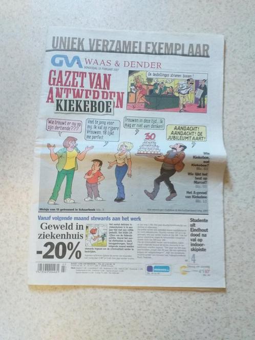KIEKEBOE " GAZET VAN ANTWERPEN 15/02/2007", Verzamelen, Tijdschriften, Kranten en Knipsels, Krant, 1980 tot heden, Ophalen of Verzenden