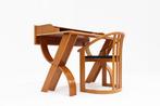 Vintage Italiaans houten bureau en stoel 1970s, Ophalen