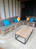 Lounge set pallets, Tuin en Terras, Ophalen, Gebruikt, 6 zitplaatsen, Loungeset