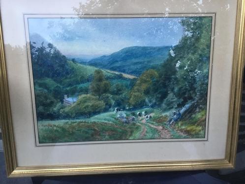 A.(Alfred) HAZLEDINE 1942 (°MOL 1876-1957) waterverf, Antiek en Kunst, Kunst | Schilderijen | Klassiek, Ophalen