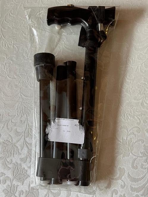Zwart Opvouwbare Telescopische Wandel Stok 5-delig, Diversen, Wandelstokken, Nieuw, Ophalen of Verzenden