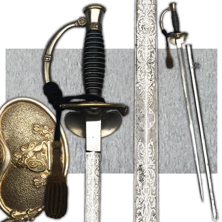 🚨 ABL: MILITAIR DOKTERSZWAARD GEGRAVEERD LEMMET LEOPOLD II, Verzamelen, Militaria | Algemeen, Landmacht, Zwaard of Sabel, Verzenden