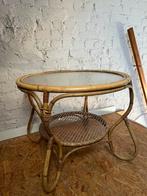 Rotan bijzettafel, Gebruikt, Rond, 55 tot 75 cm, Ophalen