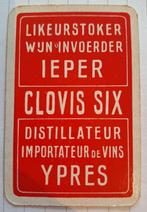 Speelkaart distillerie, jenever Clovis Six Ieper_34, Verzamelen, Speelkaarten, Jokers en Kwartetten, Ophalen of Verzenden, Zo goed als nieuw