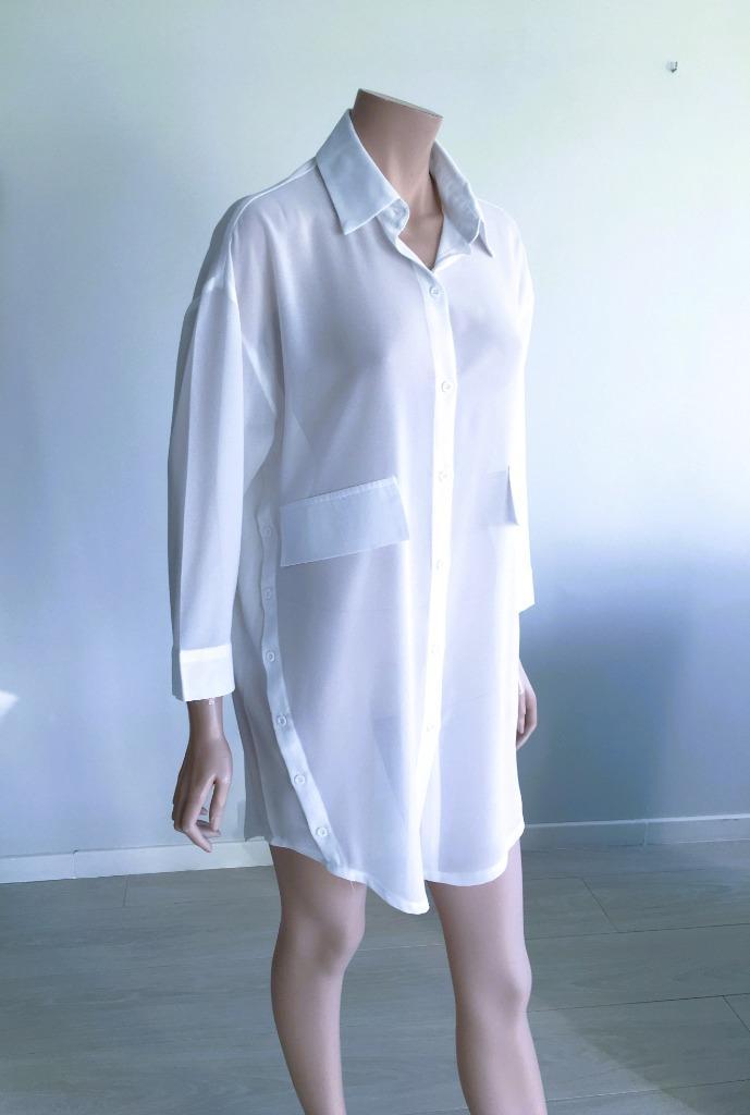 F&CE - DEUX - Elegante en Stijlvolle Blouse/ Tuniek, Kleding | Dames, Blouses en Tunieken, Zo goed als nieuw, Maat 42/44 (L), Wit