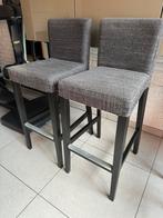 2 Tabourets de bar hauteur d'assise 75 cm Gris, Comme neuf, Enlèvement