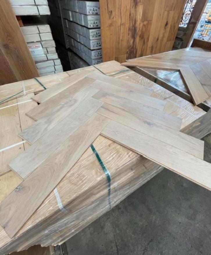 Whitewash eiken visgraat vloer parket nergens goedkoper!, Tuin en Terras, Bloempotten, Nieuw, Binnen, Ophalen of Verzenden