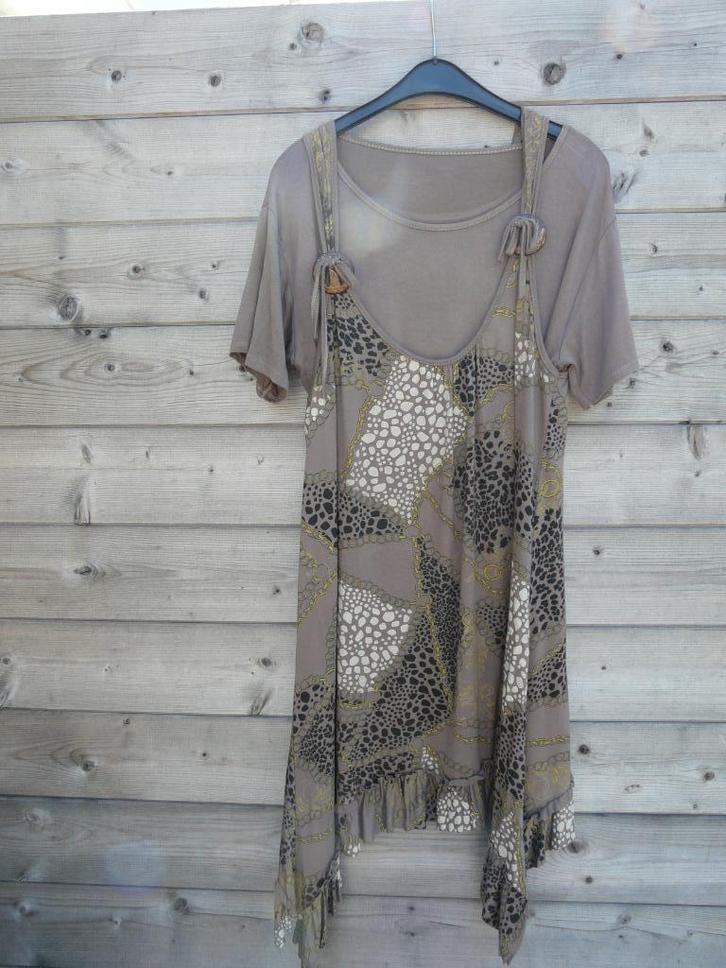 Set loshangend tuniek  +T shirt  maat M/L, Kleding | Dames, Blouses en Tunieken, Zo goed als nieuw, Maat 42/44 (L), Overige kleuren