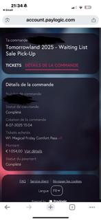 3 confort pass (vip) pour le vendredi 18/07 200 euros, Tickets en Kaartjes, Evenementen en Festivals, Drie personen of meer