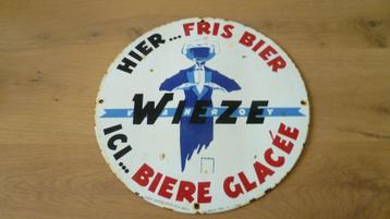 Wieze emaille bord  1955 , ruilen kan met Aalst Brouwerij  beschikbaar voor biedingen