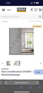 Kleerkast betonlook met spiegel, Huis en Inrichting, Kasten | Kleerkasten, Ophalen, Gebruikt, 200 cm of meer, Industriële tint