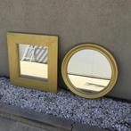 2 Goudkleurige vintage spiegels, Huis en Inrichting, Woonaccessoires | Spiegels, Ophalen, Gebruikt