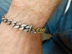 Massief Zilveren Heren armband 22cm lang 1cm breed (925), Handtassen en Accessoires, Armbanden, Ophalen of Verzenden, Zo goed als nieuw