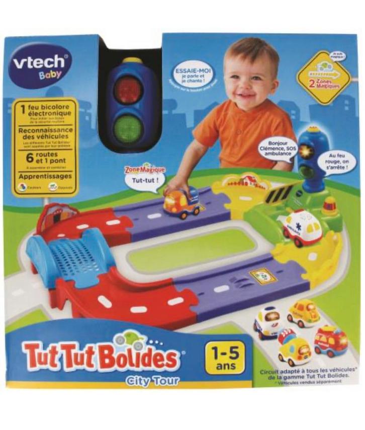 Tut Tut bolides City tour + 1 vehicule Vtech, Kinderen en Baby's, Speelgoed | Vtech, Zo goed als nieuw, Ophalen of Verzenden