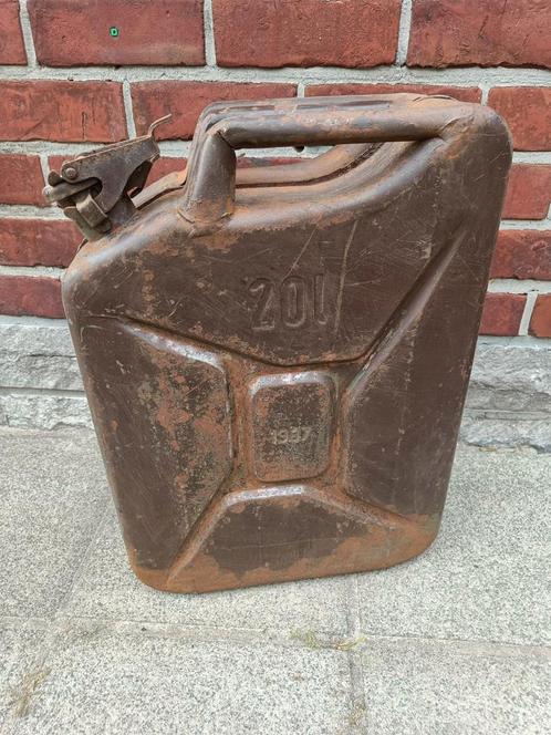 Metalen jerrycan – 20 liter – Jaar 1987 – Bruin, Verzamelen, Militaria | Tweede Wereldoorlog, Overige soorten, Overige typen, Ophalen