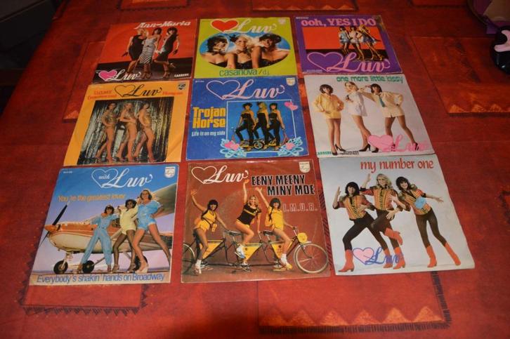 45t's van LUV ; 17 stuks /10euro, Cd's en Dvd's, Vinyl Singles, Zo goed als nieuw, Single, Pop, 7 inch, Ophalen of Verzenden
