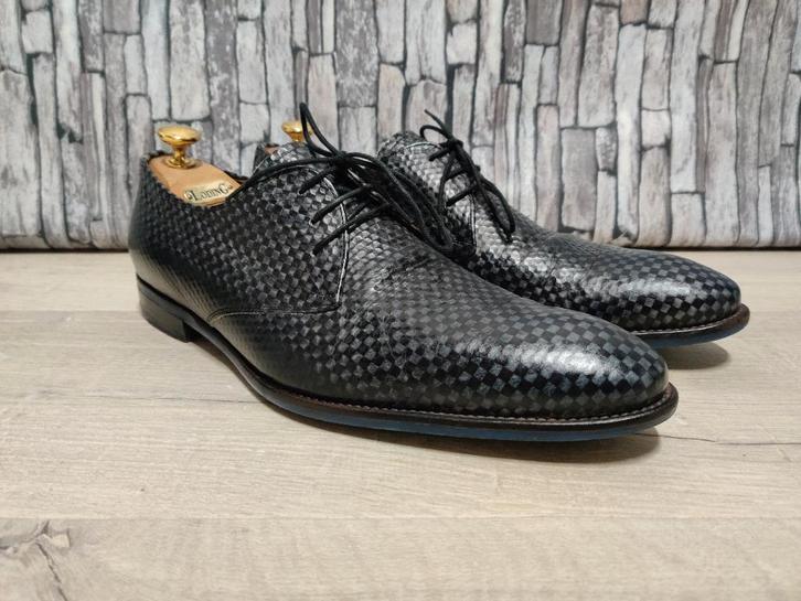 Floris van Bommel zwart grijze herenschoenen Mt 42,5 (8,5), Kleding | Heren, Schoenen, Zo goed als nieuw, Veterschoenen, Zwart