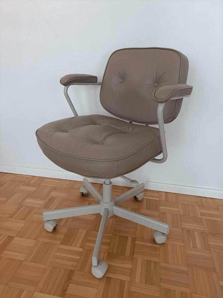 Fauteuil de bureau en cuir synthétique – excellent état !, Huis en Inrichting, Bureaustoelen, Zo goed als nieuw, Bureaustoel, Bruin