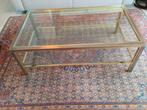 glazen salontafel messing, Ophalen, 100 tot 150 cm, 50 tot 100 cm, Zo goed als nieuw