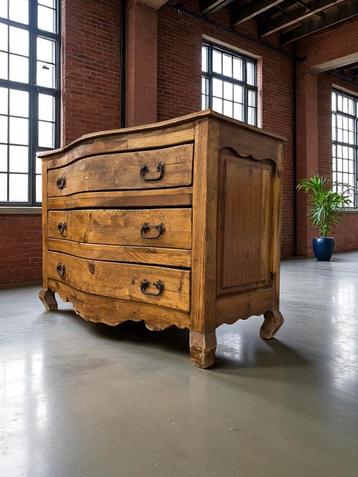 Brocante houten XL ladekast / buikkast  beschikbaar voor biedingen