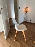 Set van 6 scandinavische eetkamerstoelen wit/houten poten, Scandinavisch / modern, Comme neuf, Cinq, Six Chaises ou plus, Blanc