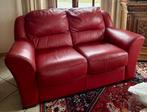 Canapé cuir rouge 2 places, Huis en Inrichting, Zetels | Zetels, Ophalen, 150 tot 200 cm, Tweepersoons, Zo goed als nieuw